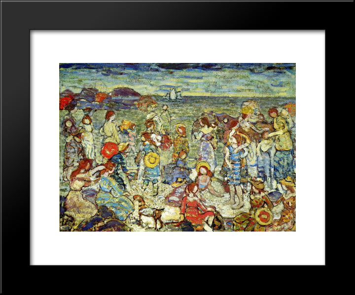 The Cove 20x24 Black Modern Wood Framed Art Print Poster by Prendergast, Maurice