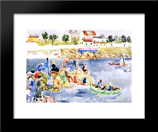 The Cove 20x24 Black Modern Wood Framed Art Print Poster by Prendergast, Maurice