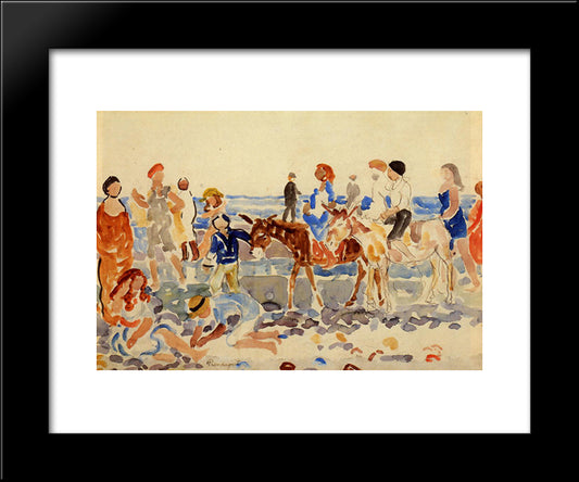 The Donkey Driver 20x24 Black Modern Wood Framed Art Print Poster by Prendergast, Maurice