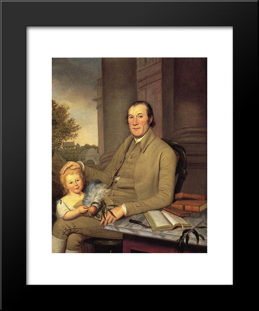 William Smith And His Grandson 20x24 Black Modern Wood Framed Art Print Poster by Peale, Charles Willson