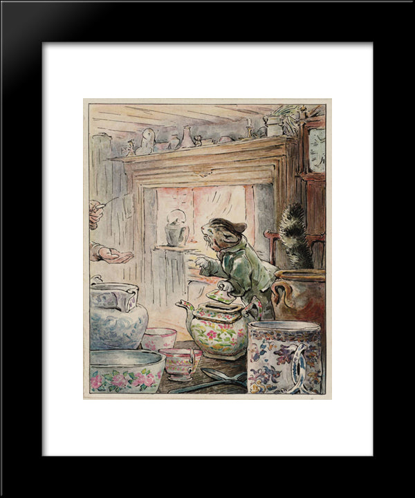 Where Is My Twist? 20x24 Black Modern Wood Framed Art Print Poster by Potter, Beatrix