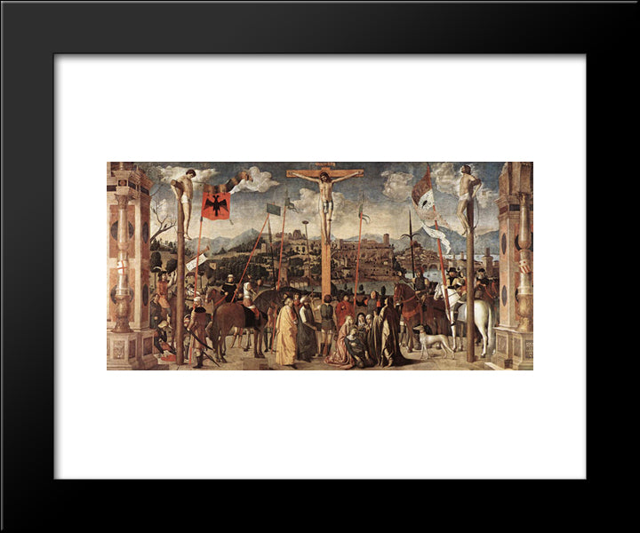 Crucifixion 20x24 Black Modern Wood Framed Art Print Poster by Provoost, Jan
