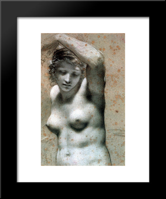 Female Nude Raising Her Arm 20x24 Black Modern Wood Framed Art Print Poster by Prud'hon, Pierre Paul