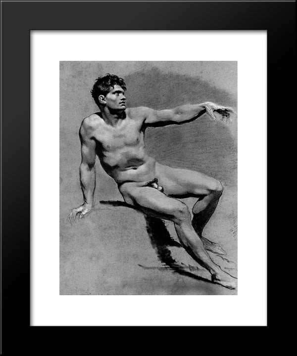 Academic Male Nude 20x24 Black Modern Wood Framed Art Print Poster by Prud'hon, Pierre Paul