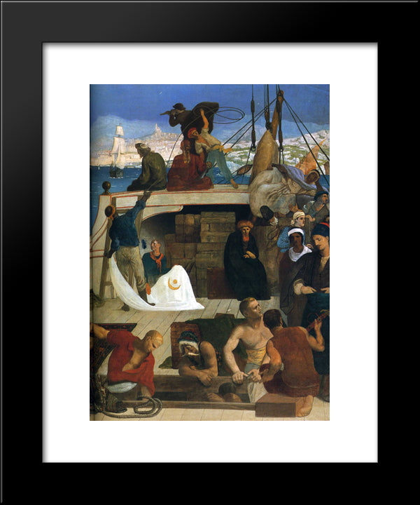 Marseilles, Gate To The Orient (Detail) 20x24 Black Modern Wood Framed Art Print Poster by Puvis de Chavannes, Pierre