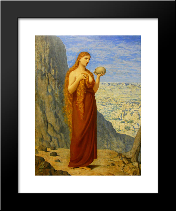 Mary Magdalene In The Desert 20x24 Black Modern Wood Framed Art Print Poster by Puvis de Chavannes, Pierre