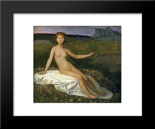 Hope 20x24 Black Modern Wood Framed Art Print Poster by Puvis de Chavannes, Pierre