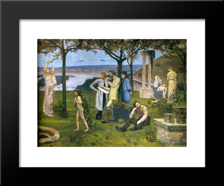 Between Art And Nature (Detail) 20x24 Black Modern Wood Framed Art Print Poster by Puvis de Chavannes, Pierre