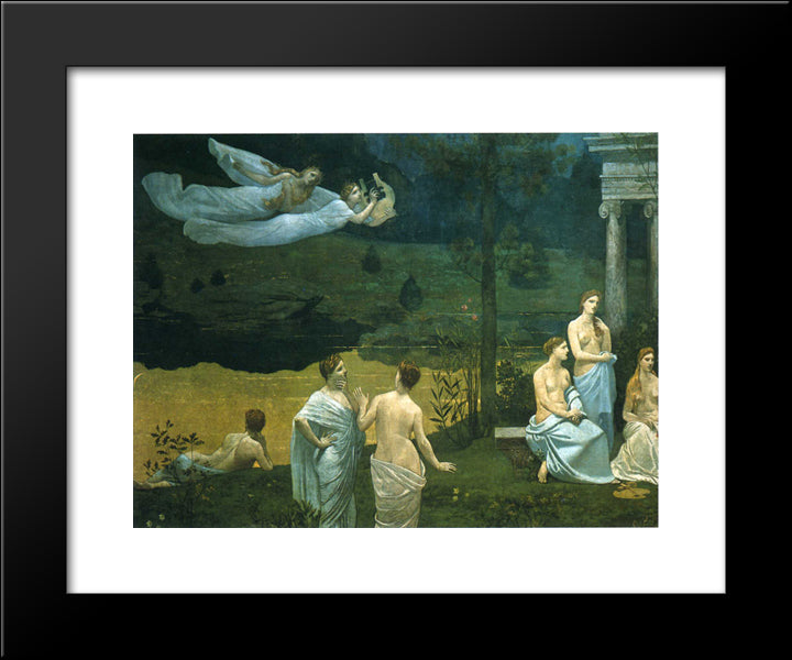 The Sacred Wood Cherished By The Arts And The Muses (Detail) 20x24 Black Modern Wood Framed Art Print Poster by Puvis de Chavannes, Pierre