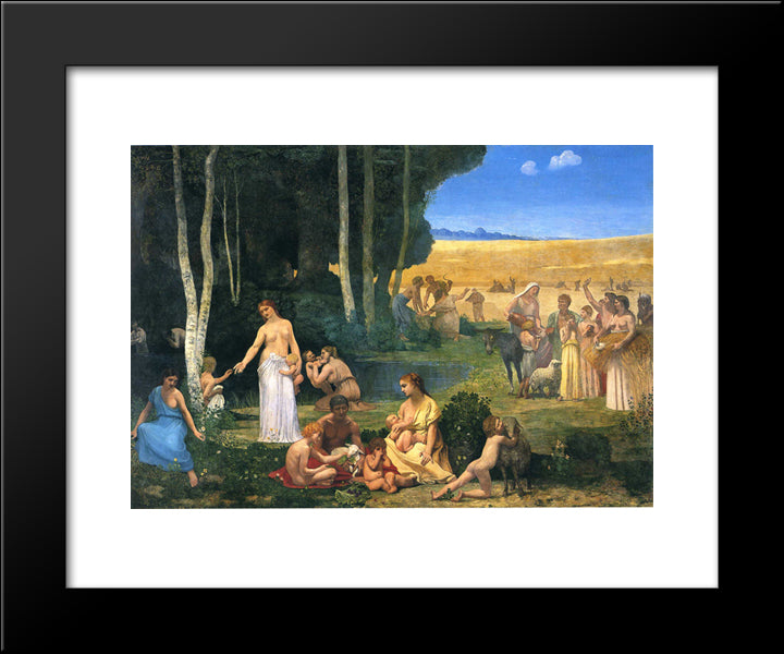 Summer 20x24 Black Modern Wood Framed Art Print Poster by Puvis de Chavannes, Pierre