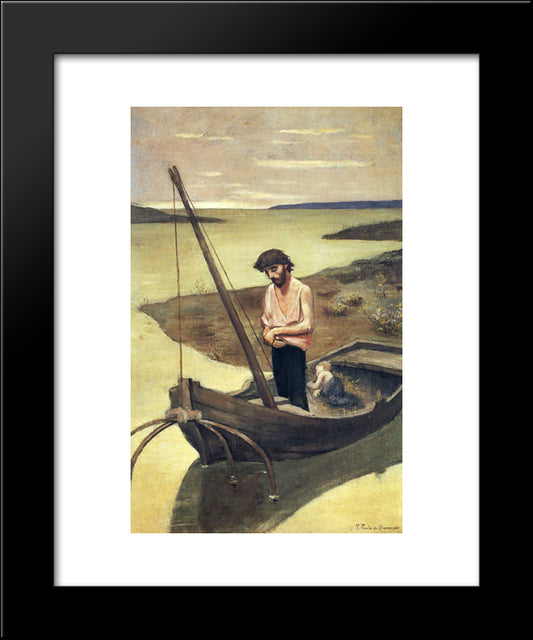 The Poor Fisherman 20x24 Black Modern Wood Framed Art Print Poster by Puvis de Chavannes, Pierre