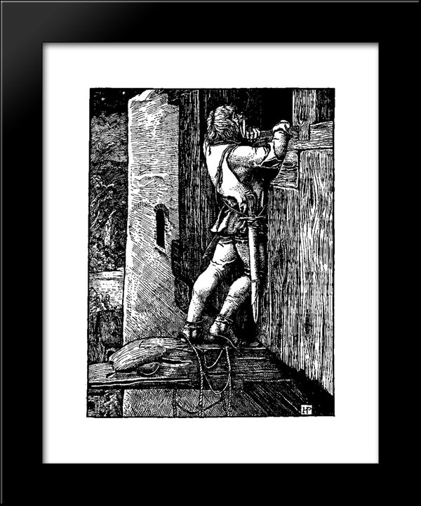 Otto Of The Silver Hand 19 20x24 Black Modern Wood Framed Art Print Poster by Pyle, Howard