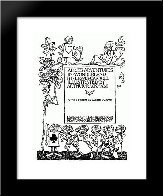 Alice'S Adventures In Wonderland 20x24 Black Modern Wood Framed Art Print Poster by Rackham, Arthur