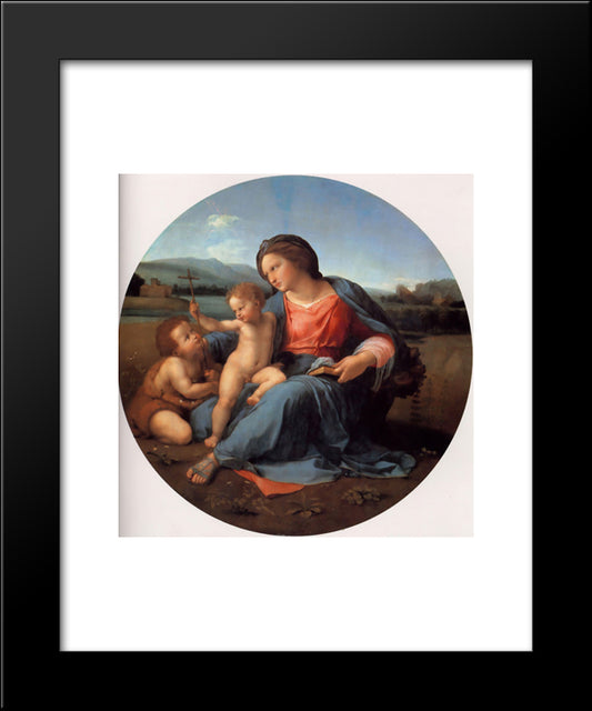 The Alba Madonna 20x24 Black Modern Wood Framed Art Print Poster by Raphael