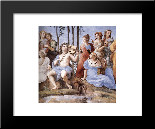 The Parnassus, From The Stanza Delle Segnatura (Detail) 20x24 Black Modern Wood Framed Art Print Poster by Raphael