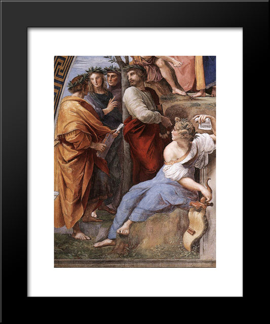The Parnassus, From The Stanza Delle Segnatura (Detail) 20x24 Black Modern Wood Framed Art Print Poster by Raphael