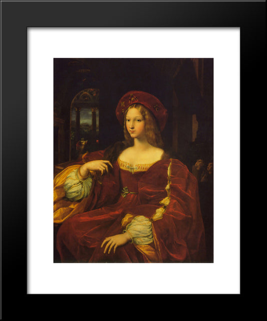 Joanna Of Aragon 20x24 Black Modern Wood Framed Art Print Poster by Raphael