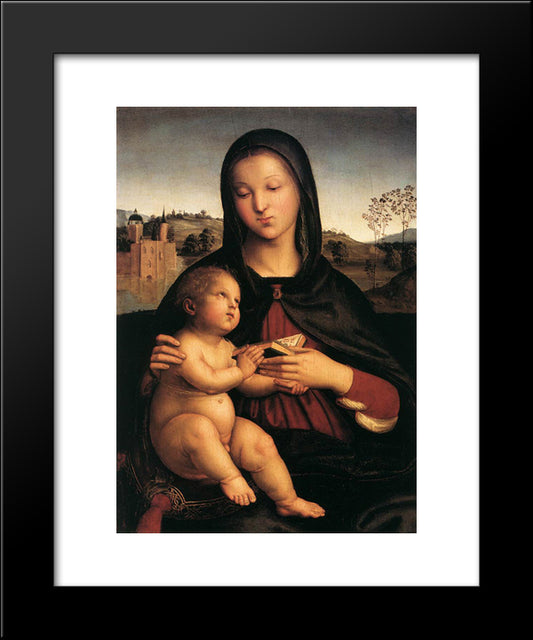 Madonna And Child 20x24 Black Modern Wood Framed Art Print Poster by Raphael