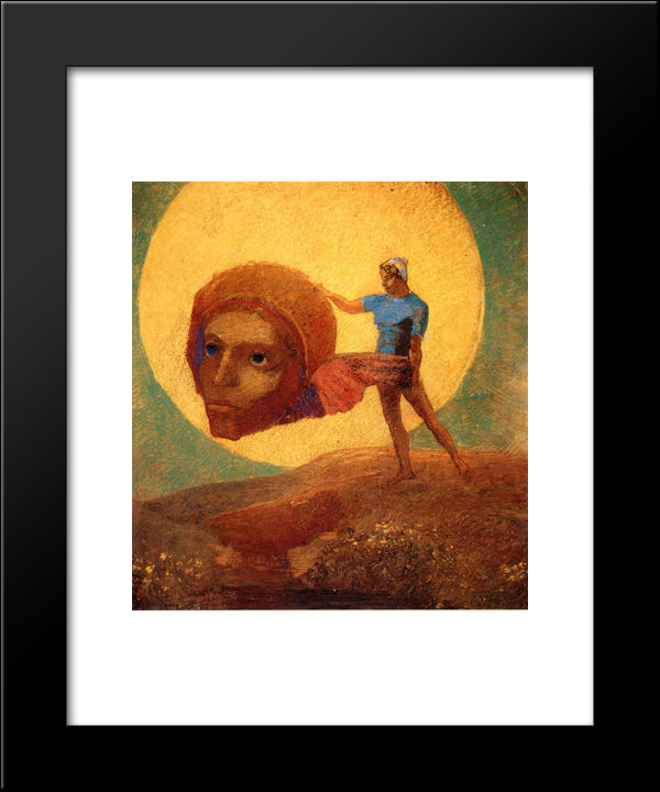 Figure 20x24 Black Modern Wood Framed Art Print Poster by Redon, Odilon