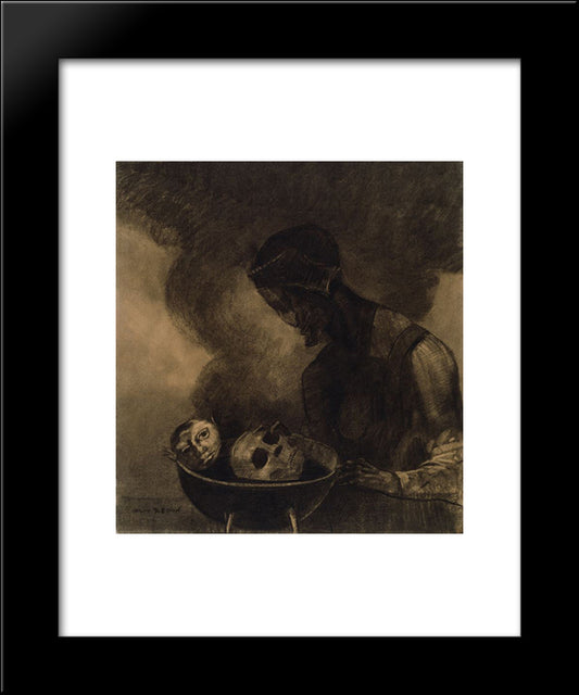 Cauldron Of The Sorceress 20x24 Black Modern Wood Framed Art Print Poster by Redon, Odilon