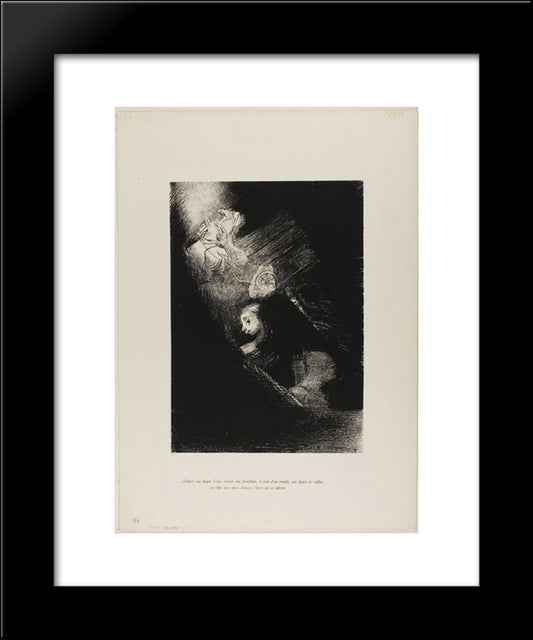 First A Pool Of Water, Then A Prostitute, The Corner Of A Temple, A Soldier'S Face, A Chariot With Two Rearing White Horses 20x24 Black Modern Wood Framed Art Print Poster by Redon, Odilon