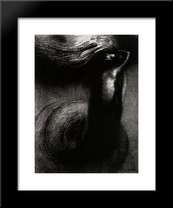 Death: My Irony Surpasses All Others! 20x24 Black Modern Wood Framed Art Print Poster by Redon, Odilon