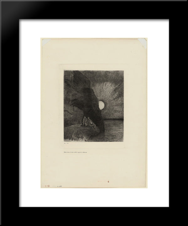 Ceaselessly By My Side The Demon Stirs 20x24 Black Modern Wood Framed Art Print Poster by Redon, Odilon