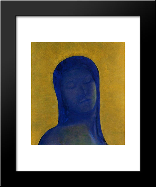 Closed Eyes 20x24 Black Modern Wood Framed Art Print Poster by Redon, Odilon