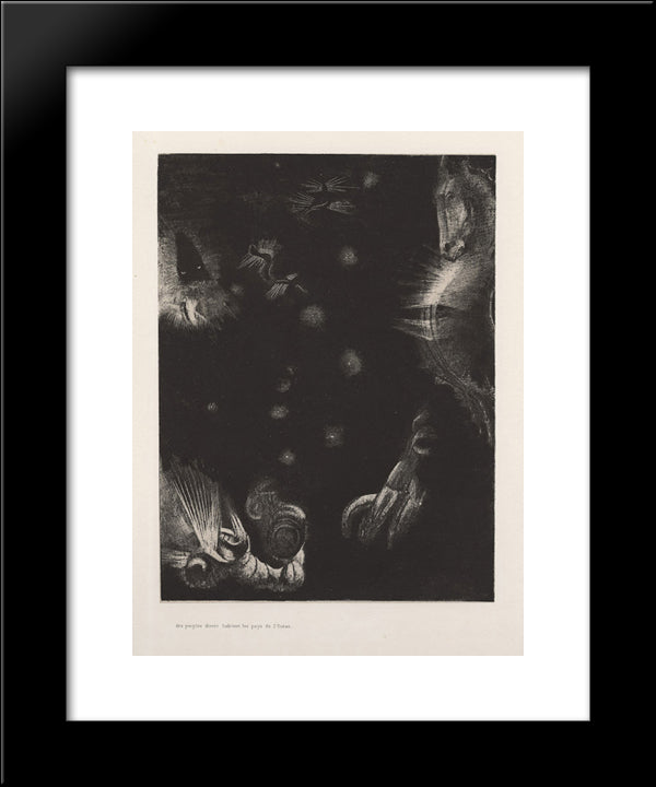 Different Peoples Inhabit The Countries Of The Ocean (Plate 23) 20x24 Black Modern Wood Framed Art Print Poster by Redon, Odilon
