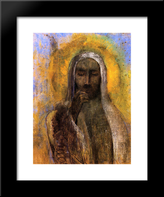 Christ In Silence 20x24 Black Modern Wood Framed Art Print Poster by Redon, Odilon