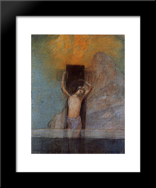 Christ On The Cross 20x24 Black Modern Wood Framed Art Print Poster by Redon, Odilon