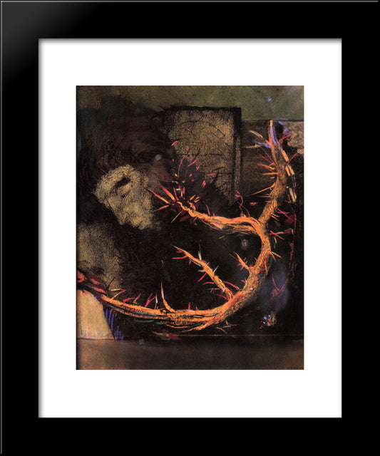 Christ With Red Thorns 20x24 Black Modern Wood Framed Art Print Poster by Redon, Odilon