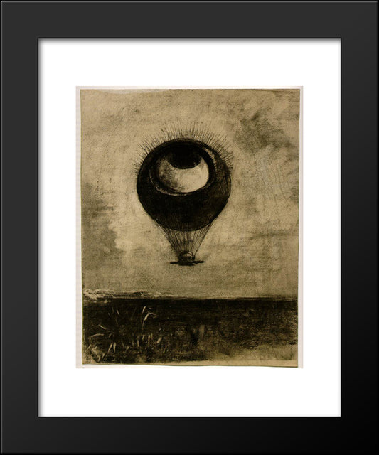 Eye Balloon 20x24 Black Modern Wood Framed Art Print Poster by Redon, Odilon