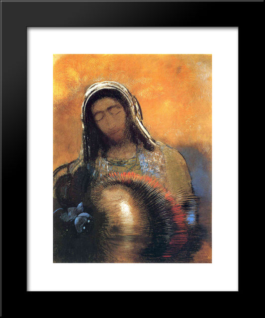 Buddha 20x24 Black Modern Wood Framed Art Print Poster by Redon, Odilon