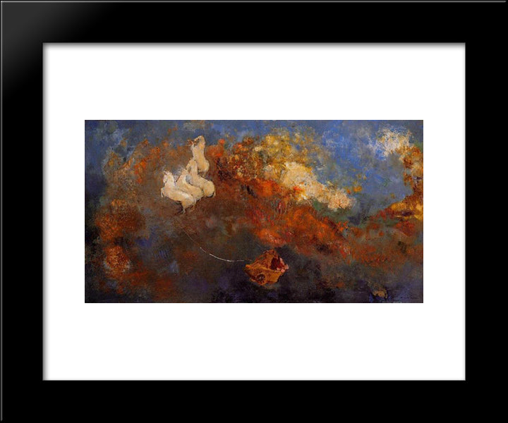 Apollo'S Chariot 20x24 Black Modern Wood Framed Art Print Poster by Redon, Odilon