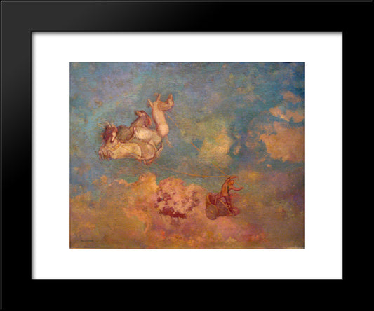 Apollo'S Chariot 20x24 Black Modern Wood Framed Art Print Poster by Redon, Odilon