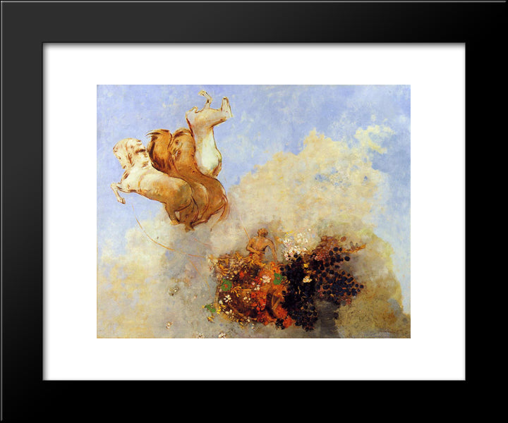 Apollo'S Chariot 20x24 Black Modern Wood Framed Art Print Poster by Redon, Odilon