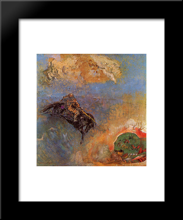 Roger And Angelica 20x24 Black Modern Wood Framed Art Print Poster by Redon, Odilon