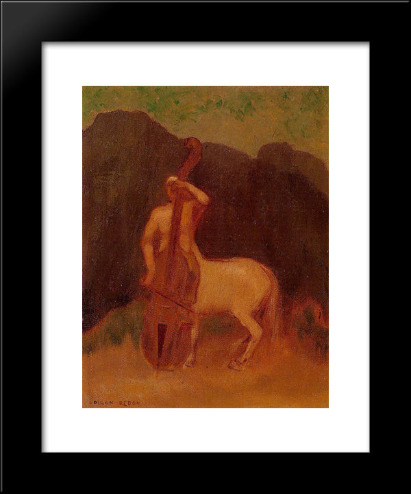 Centaur With Cello 20x24 Black Modern Wood Framed Art Print Poster by Redon, Odilon