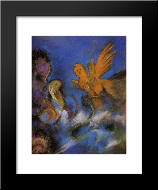 Roger And Angelica 20x24 Black Modern Wood Framed Art Print Poster by Redon, Odilon