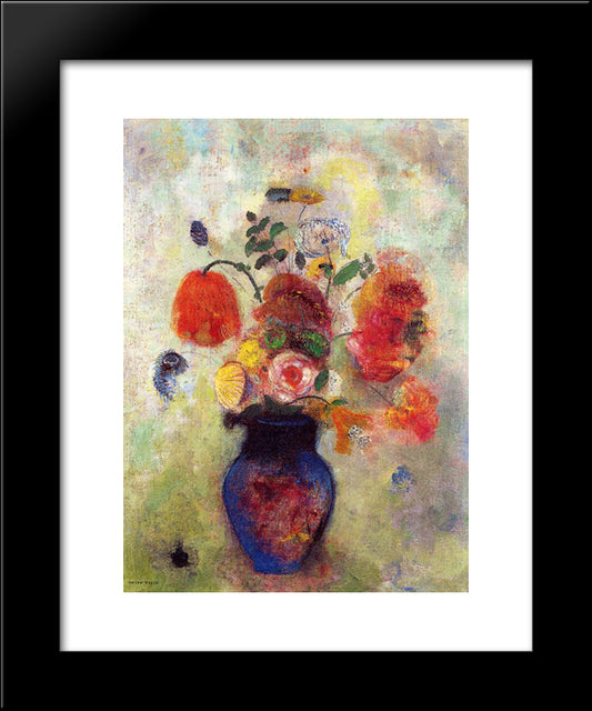 Bouquet Of Flowers 20x24 Black Modern Wood Framed Art Print Poster by Redon, Odilon