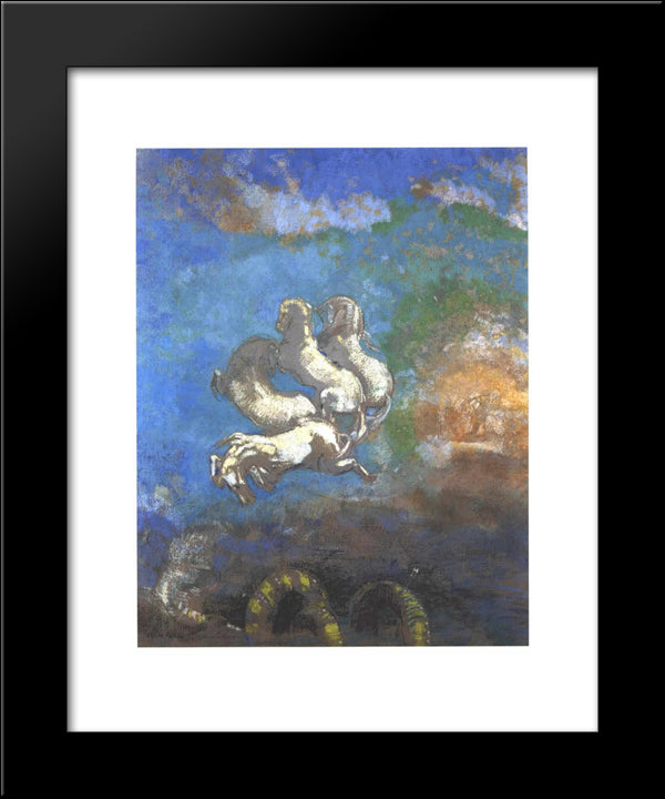 Apollo'S Chariot 20x24 Black Modern Wood Framed Art Print Poster by Redon, Odilon