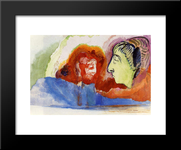 Dante'S Vision 20x24 Black Modern Wood Framed Art Print Poster by Redon, Odilon