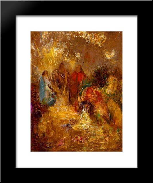 Christ And His Desciples 20x24 Black Modern Wood Framed Art Print Poster by Redon, Odilon