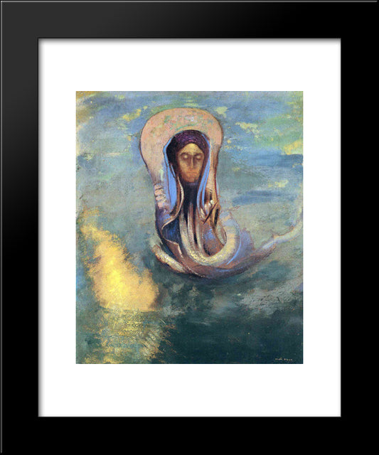 Oannes 20x24 Black Modern Wood Framed Art Print Poster by Redon, Odilon