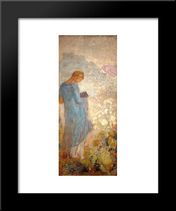 Pandora 20x24 Black Modern Wood Framed Art Print Poster by Redon, Odilon