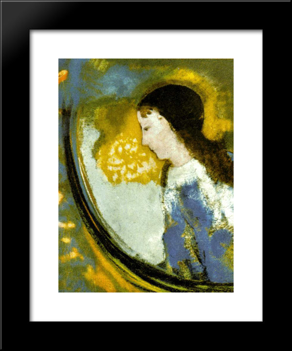 The Child In A Sphere Of Light 20x24 Black Modern Wood Framed Art Print Poster by Redon, Odilon