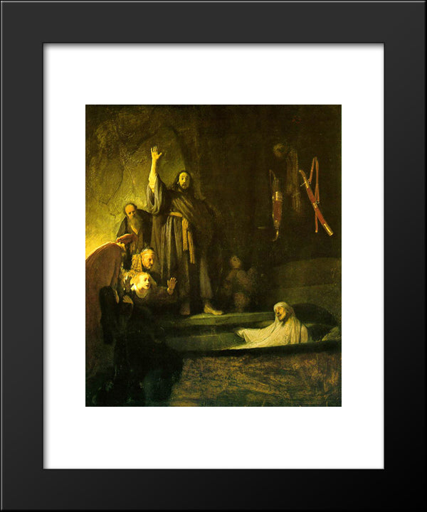 The Raising Of Lazarus 20x24 Black Modern Wood Framed Art Print Poster by Rembrandt