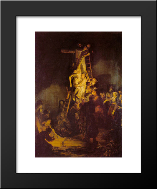 The Descent From The Cross 20x24 Black Modern Wood Framed Art Print Poster by Rembrandt