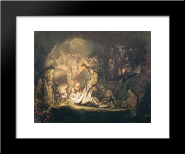 The Entombment 20x24 Black Modern Wood Framed Art Print Poster by Rembrandt